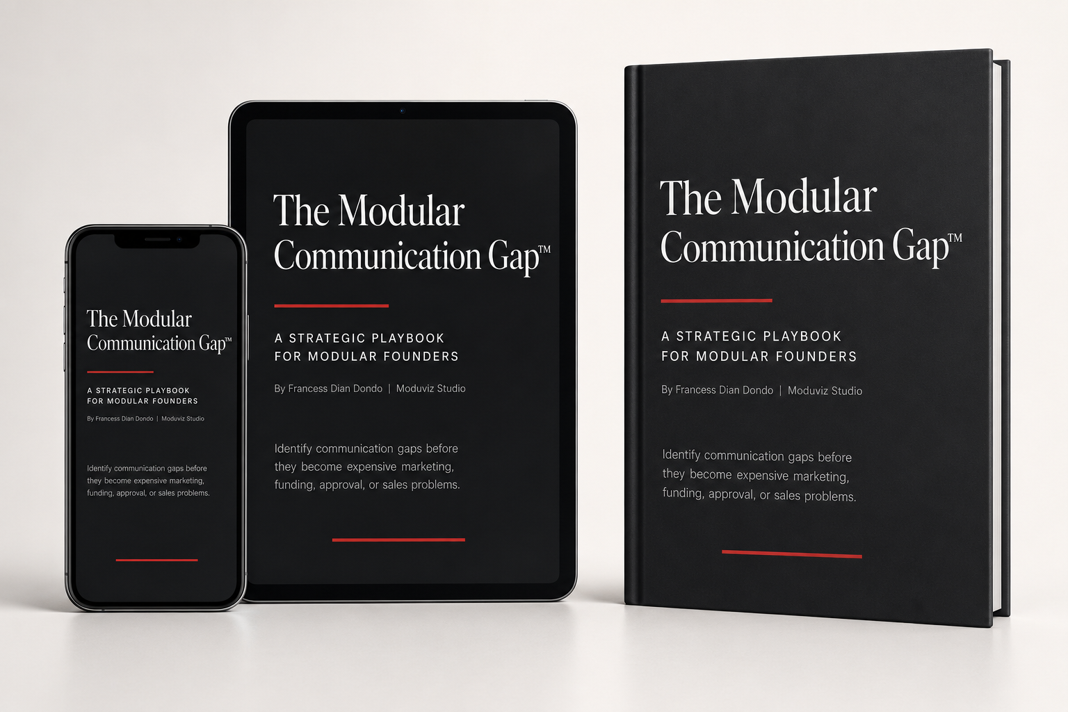 The Modular Communication Gap workbook — phone, tablet, and printed edition